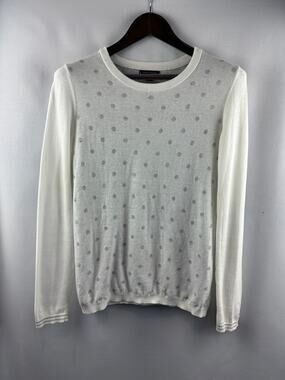 Women’s Tommy Hilfiger Small Cream w/ Gray Polka Dots Crewneck Sweater